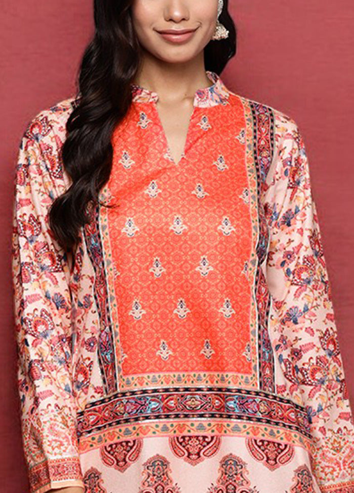 Pink Readymade Velvet Kurti