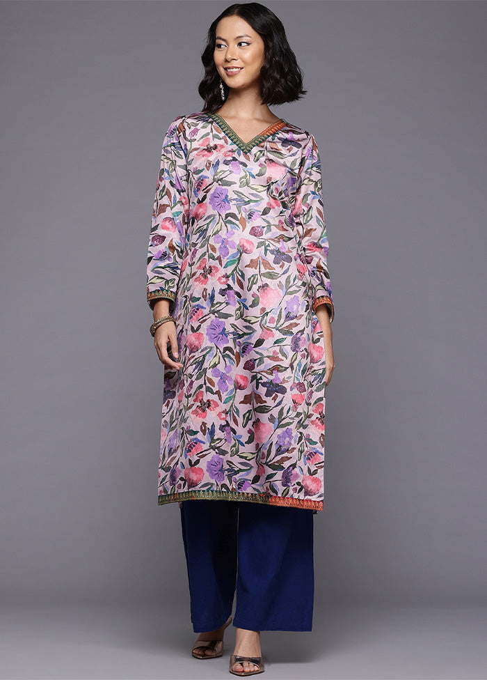 Purple Readymade Velvet Kurti