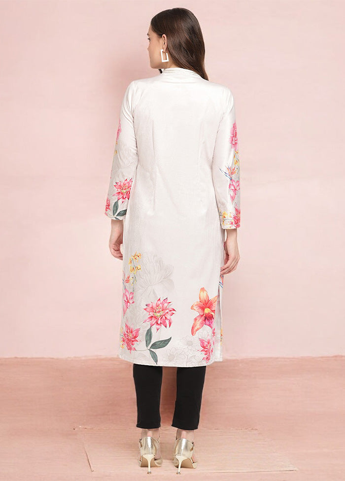 White Readymade Velvet Kurti