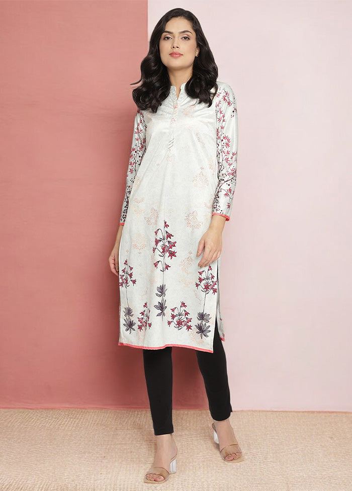 White Readymade Velvet Kurti