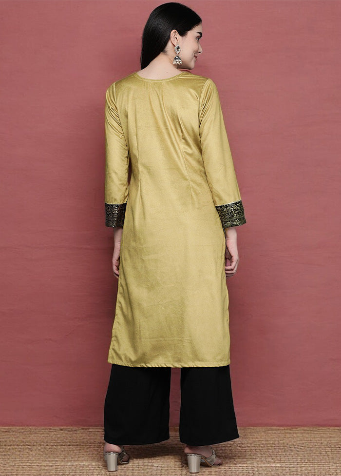 Mustard Readymade Velvet Kurti