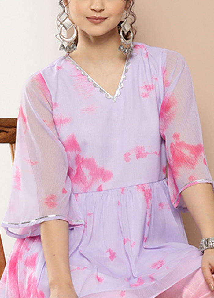 Lavender Readymade Polyester Tunic