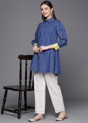 Blue Readymade Cotton Tunic