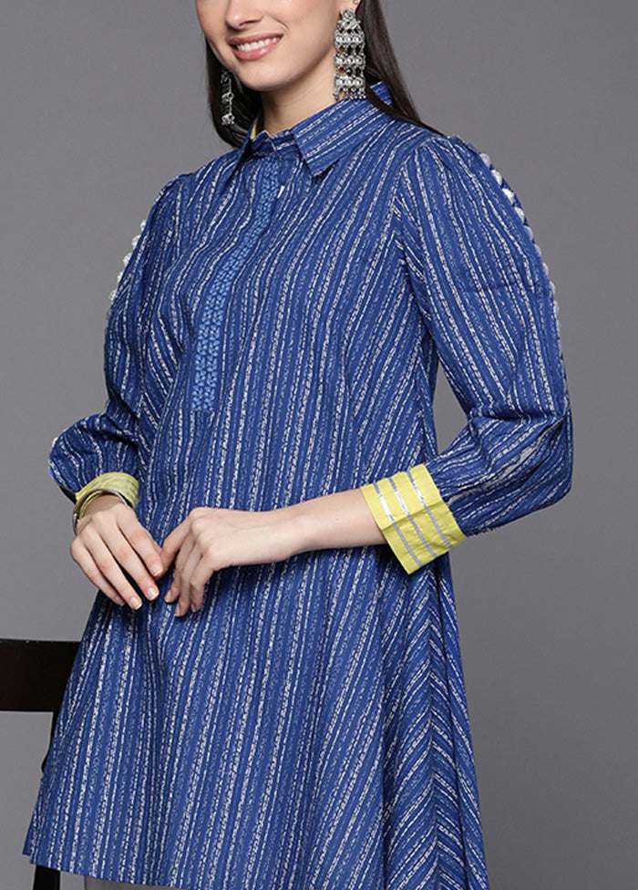 Blue Readymade Cotton Tunic