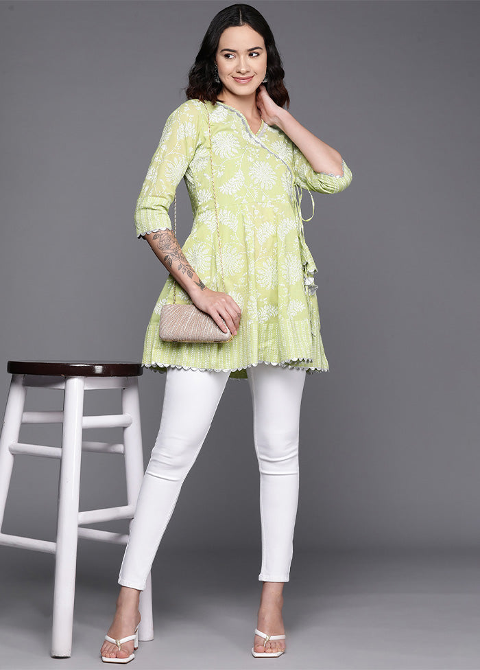 Pista Green Readymade Cotton Tunic