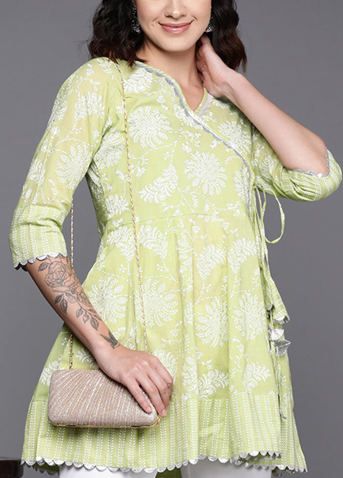 Pista Green Readymade Cotton Tunic