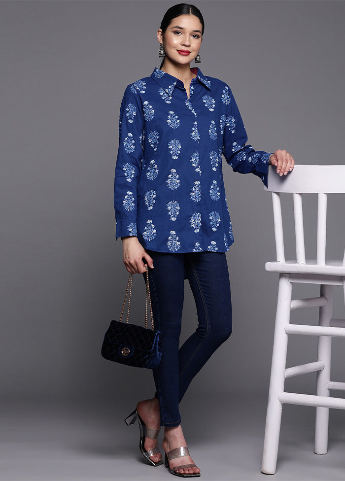 Royal Blue Readymade Polyester Tunic