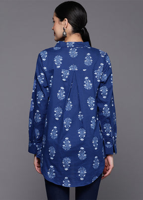 Royal Blue Readymade Polyester Tunic