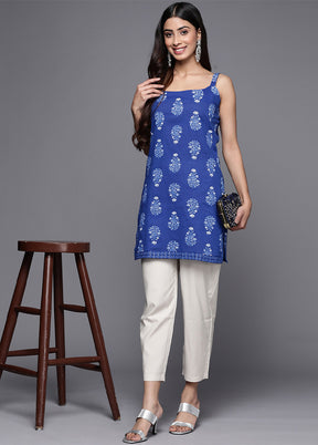 Blue Readymade Cotton Tunic