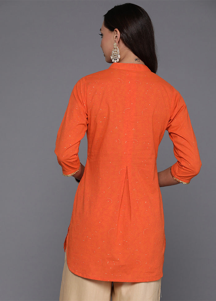 Orange Readymade Cotton Tunic