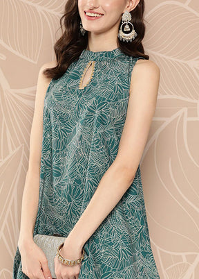 Green Readymade Polyester Tunic