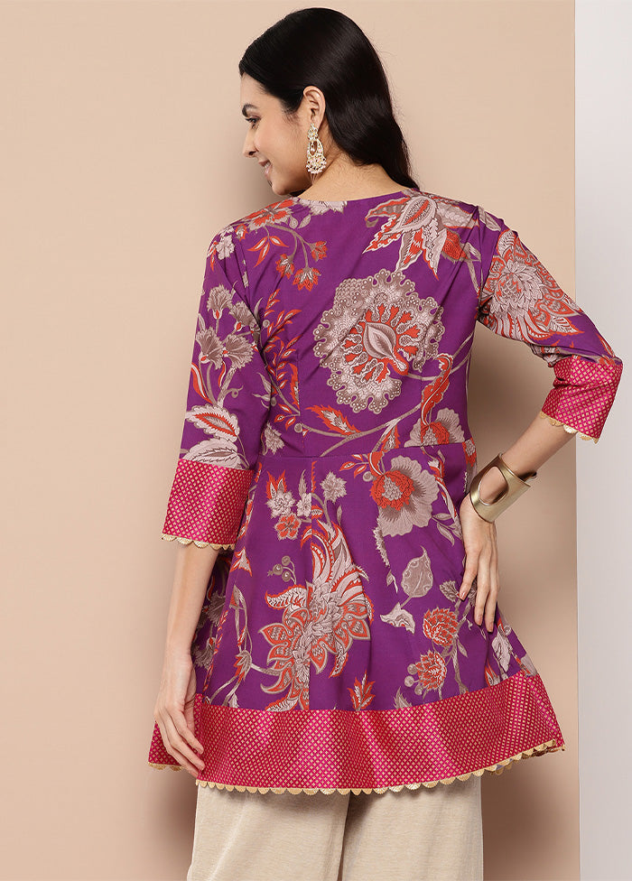 Purple Readymade Silk Tunic