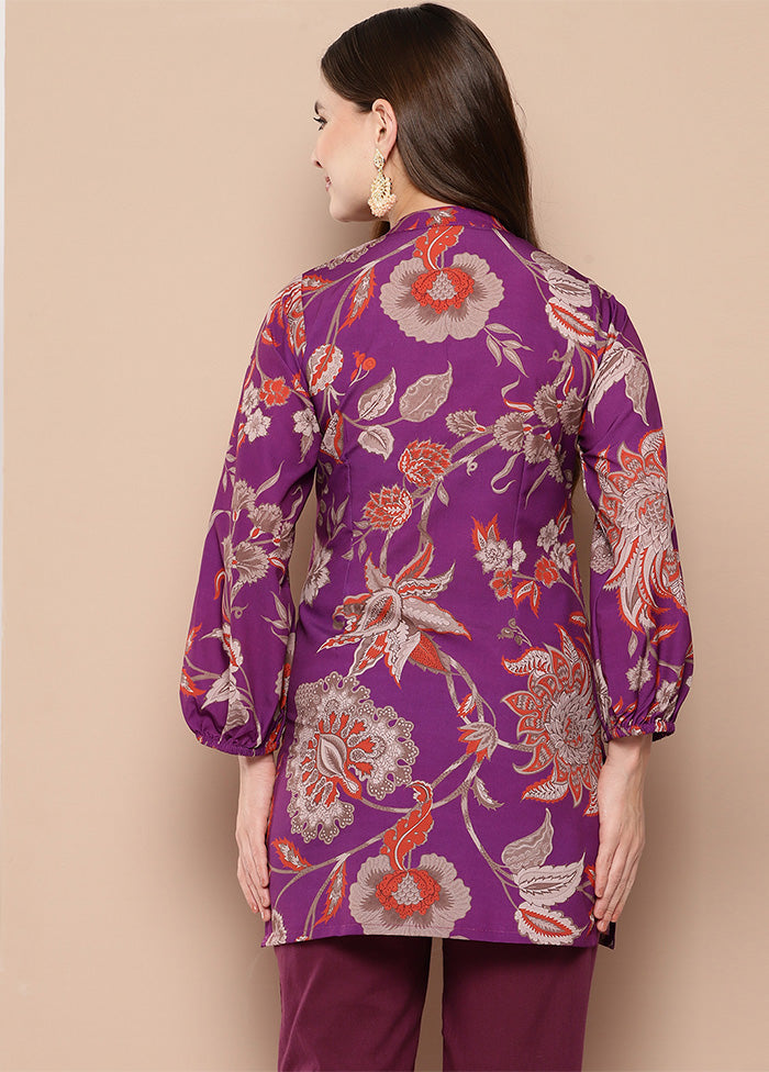 Purple Readymade Silk Tunic