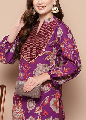 Purple Readymade Silk Tunic