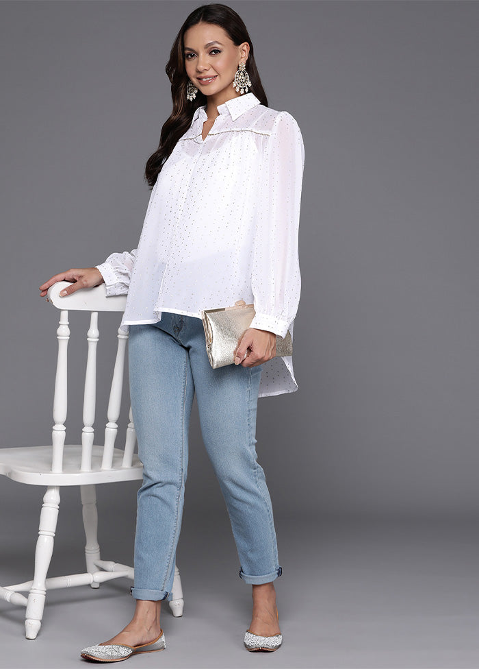 White Readymade Polyester Tunic