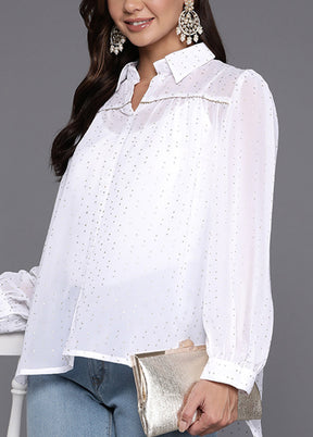 White Readymade Polyester Tunic