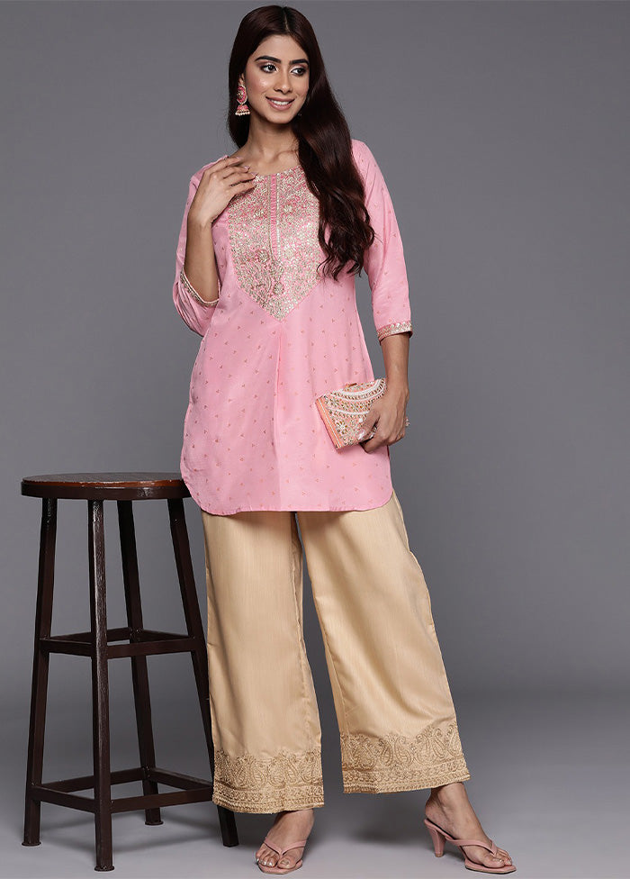 Pink Readymade Silk Tunic