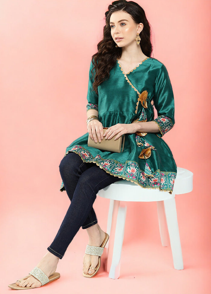 Green Readymade Silk Tunic