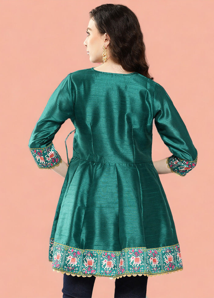 Green Readymade Silk Tunic