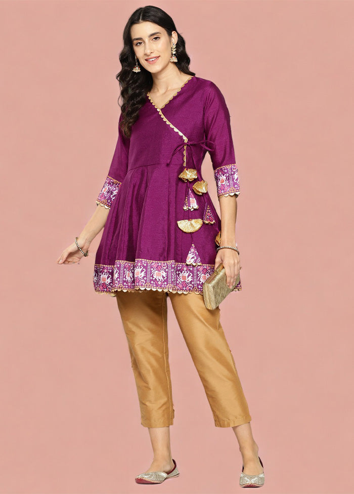 Purple Readymade Silk Tunic