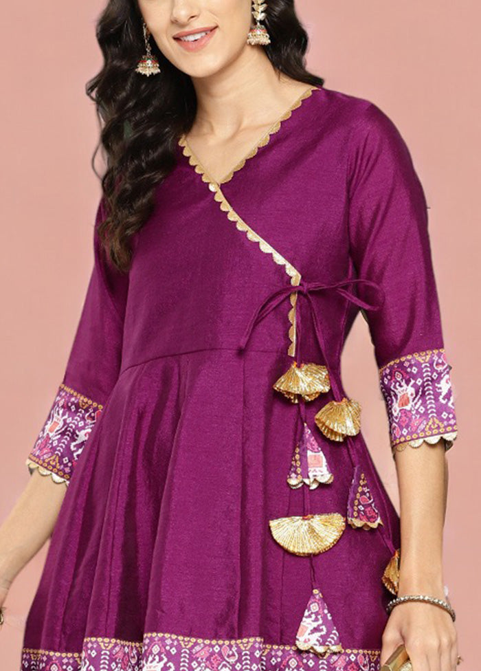 Purple Readymade Silk Tunic