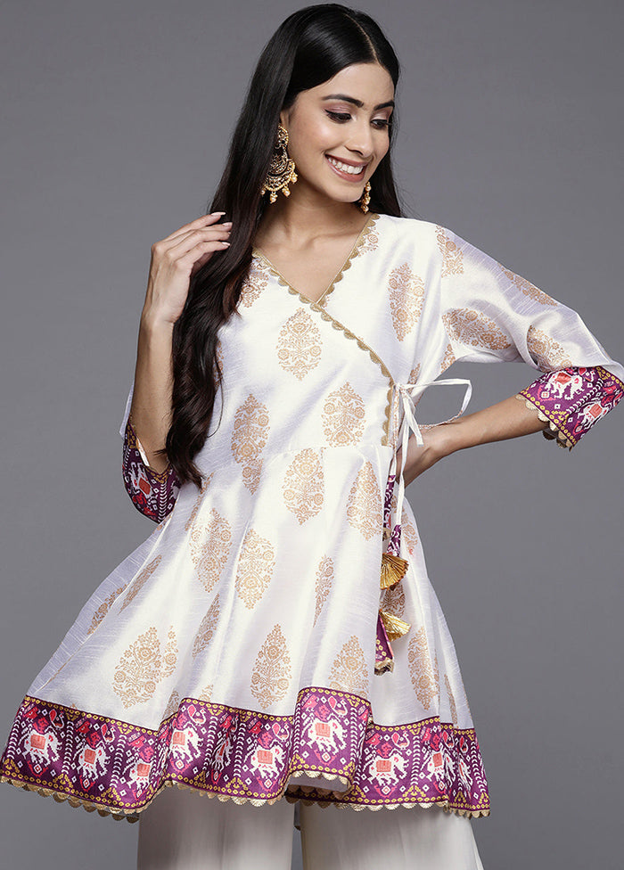 White Readymade Silk Kurti - Indian Silk House Agencies