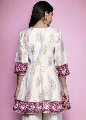 White Readymade Silk Tunic