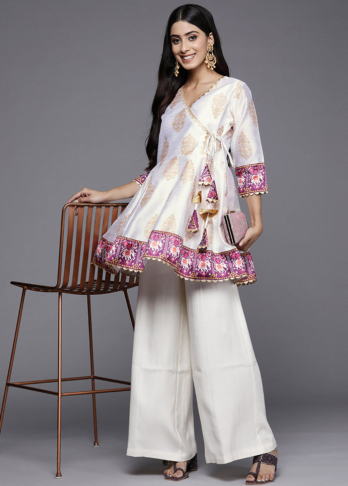 White Readymade Silk Kurti - Indian Silk House Agencies