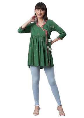 Green Readymade Polyester Tunic