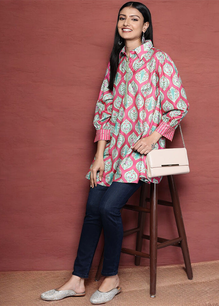 Fuchsia Readymade Polyester Tunic