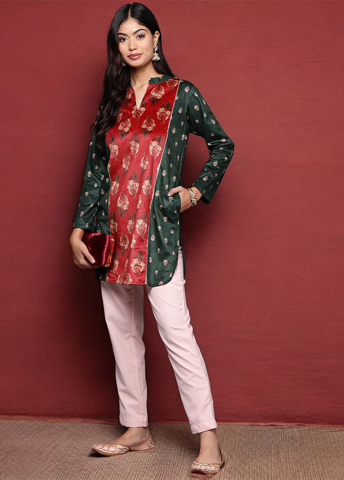 Green Readymade Polyester Tunic