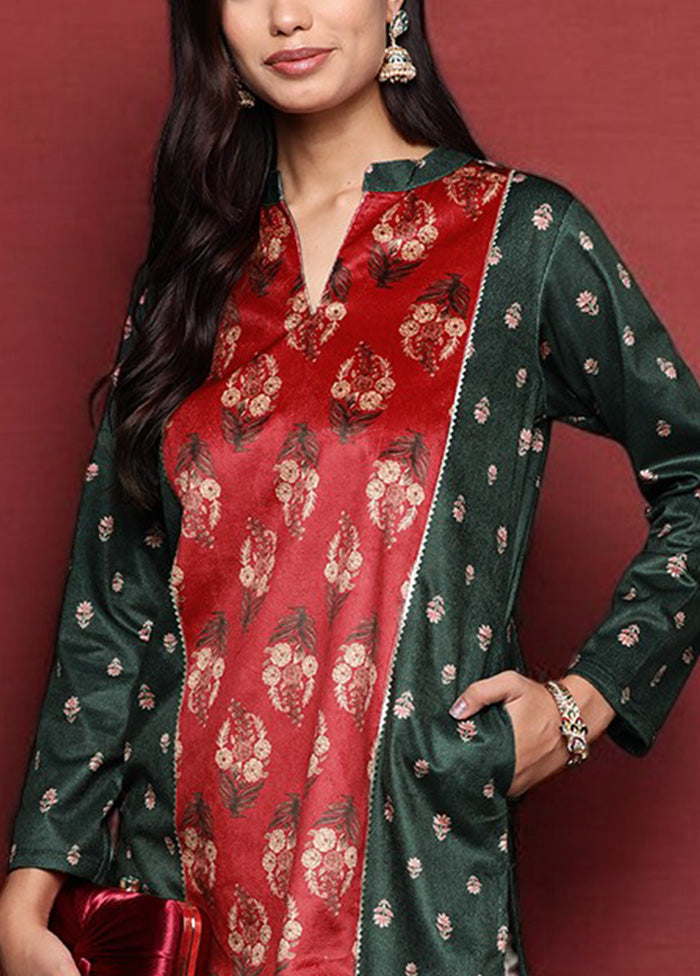 Green Readymade Polyester Tunic