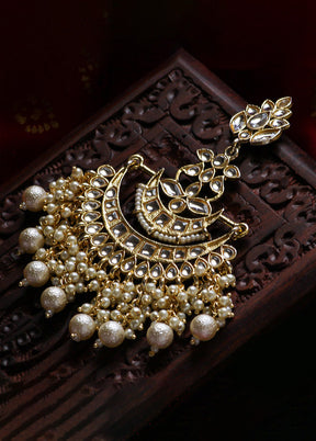 Gold Toned Stone Studded Earrings - Indian Silk House Agencies