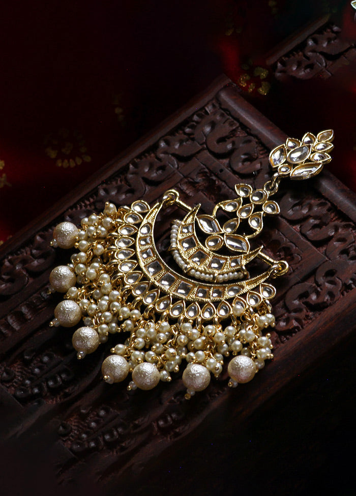 Gold Toned Stone Studded Earrings - Indian Silk House Agencies