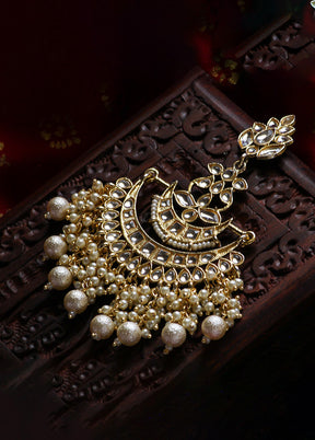 Gold Toned Stone Studded Earrings - Indian Silk House Agencies