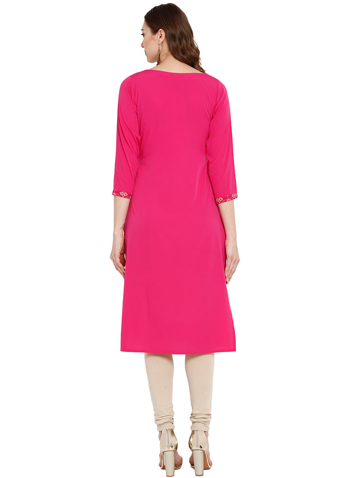 Pink Readymade Silk Kurti