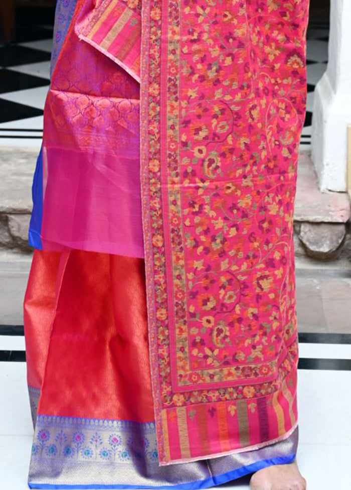 Red Silk Saree With Blouse Piece