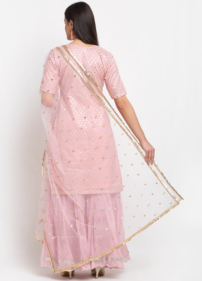 Pink 3 Pc Silk Suit Set With Dupatta VDANO001280774 - Indian Silk House Agencies