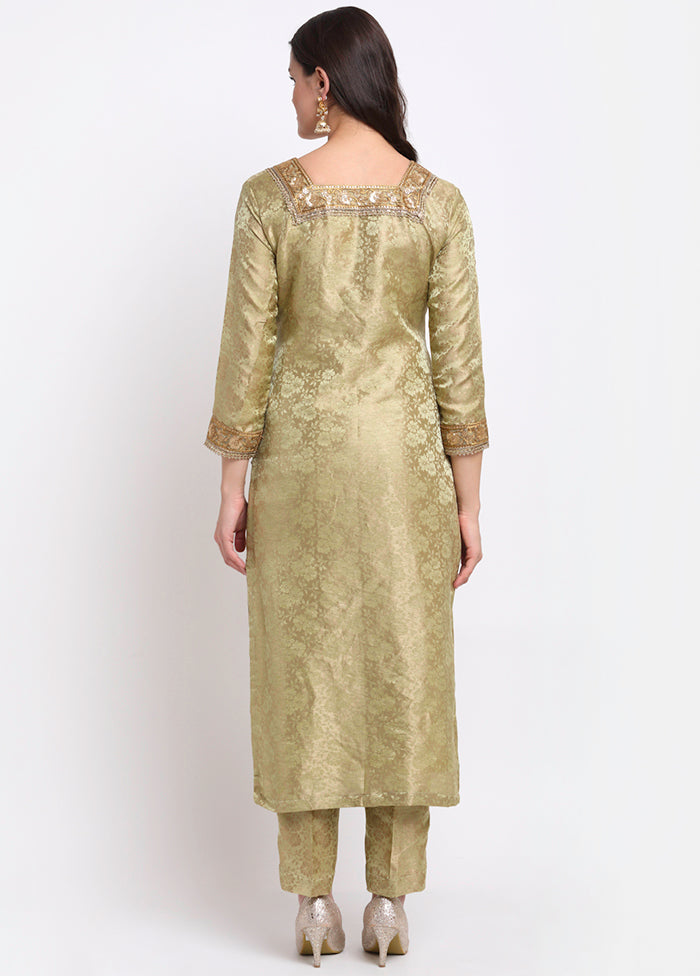 2 Pc Green Straight Readymade Silk Kurti Set VDANO001280771 - Indian Silk House Agencies