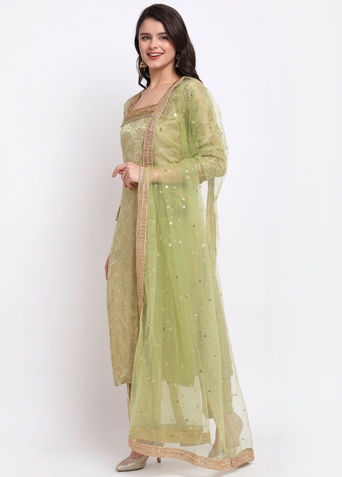 Green 3 Pc Silk Suit Set With Dupatta VDANO001280772 - Indian Silk House Agencies