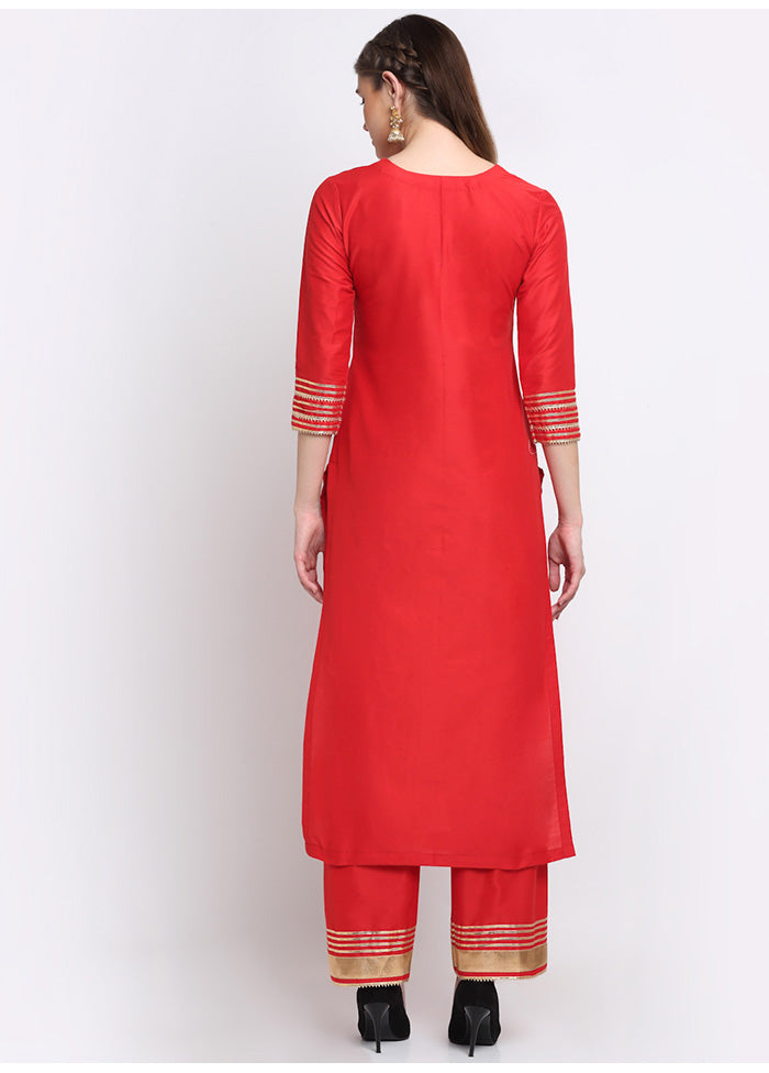 2 Pc Red Readymade Cotton Kurti Set VDANO2903258 - Indian Silk House Agencies