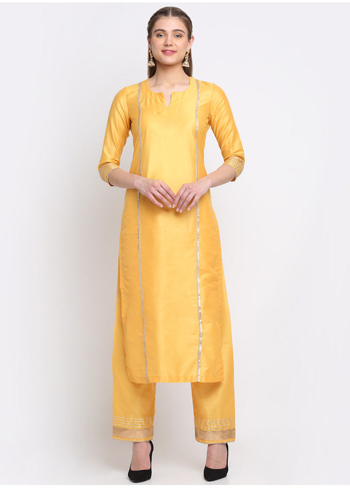 3 Pc Yellow Readymade Suit Set With Dupatta VDANO2903261 - Indian Silk House Agencies