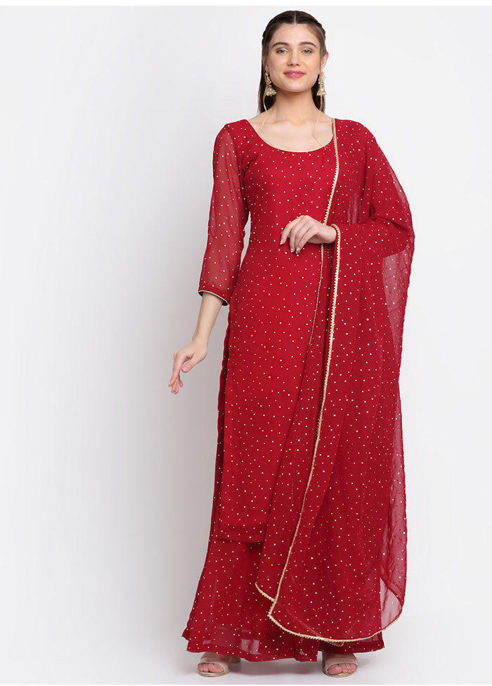 3 Pc Red Readymade Suit Set With Dupatta VDANO2903263 - Indian Silk House Agencies