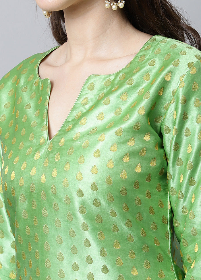 2 Pc Green Readymade Silk Kurti Set VDANO2903248 - Indian Silk House Agencies
