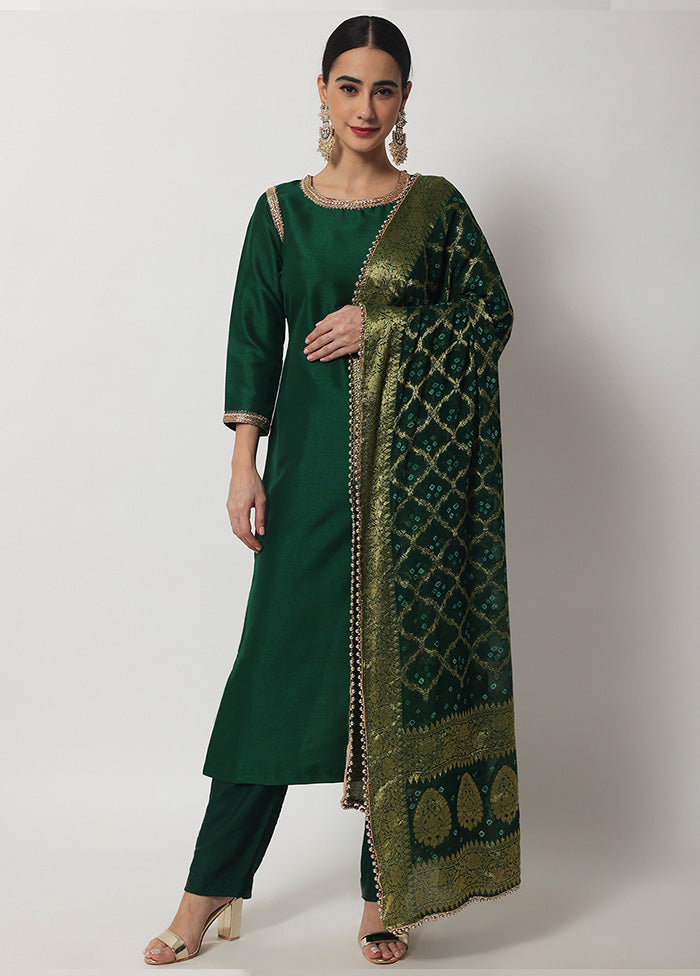 3 Pc Green Readymade Suit Set With Dupatta VDANO2903271 - Indian Silk House Agencies