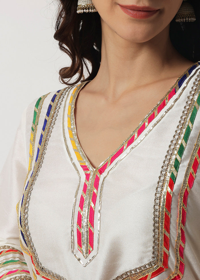 2 Pc Off White Readymade Silk Kurti Set VDANO2903279 - Indian Silk House Agencies