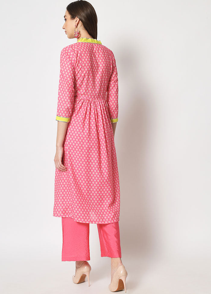 2 Pc Pink Readymade Printed Cotton Kurti Set VDANO05052030 - Indian Silk House Agencies