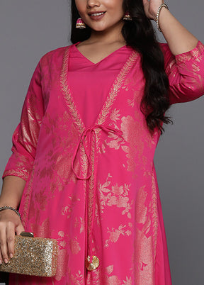 Pink Readymade Silk Indian Dress