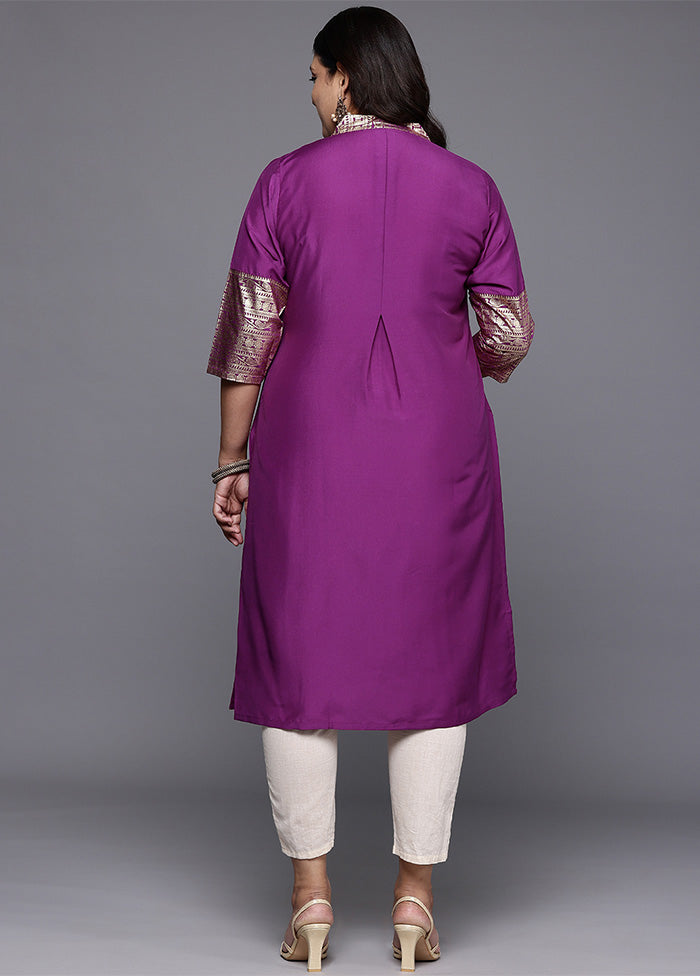 Purple Readymade Silk Kurti