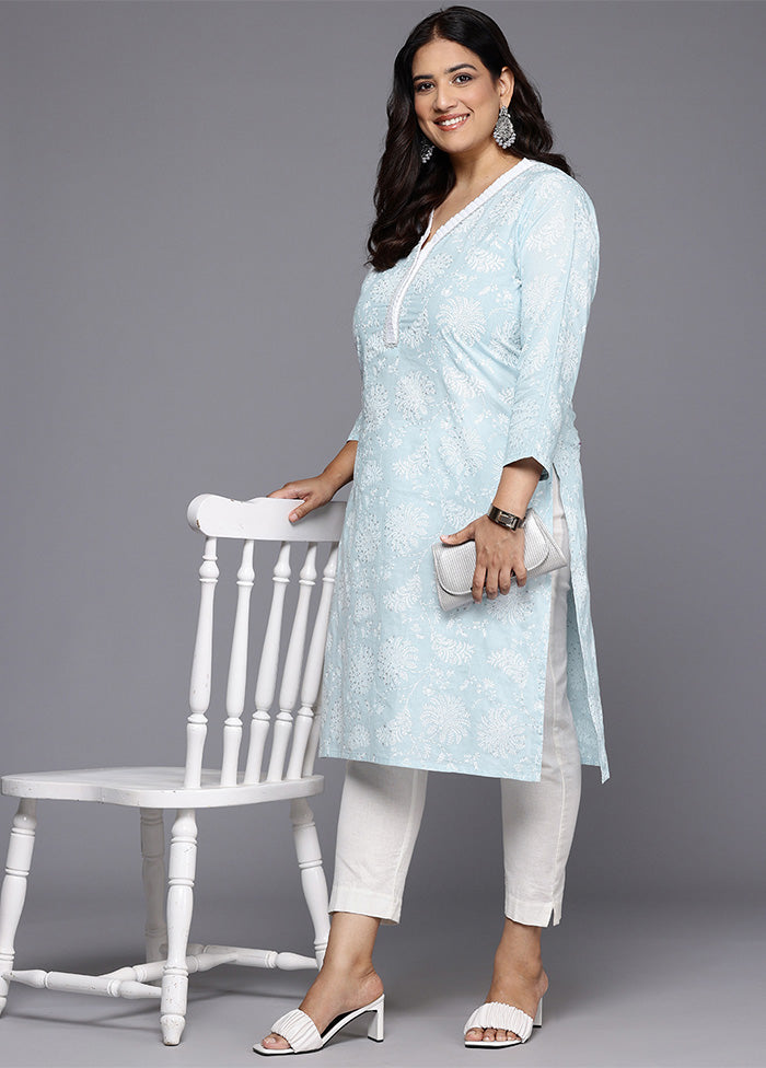 Blue Readymade Cotton Kurti